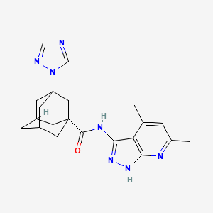 N-(4,6-dimethyl-1H-pyrazolo[3,4-b]pyridin-3-yl)-3-(1H-1,2,4-triazol-1-yl)-1-adamantanecarboxamide