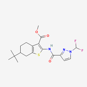 METHYL 6-(TERT-BUTYL)-2-({[1-(DIFLUOROMETHYL)-1H-PYRAZOL-3-YL]CARBONYL}AMINO)-4,5,6,7-TETRAHYDRO-1-BENZOTHIOPHENE-3-CARBOXYLATE