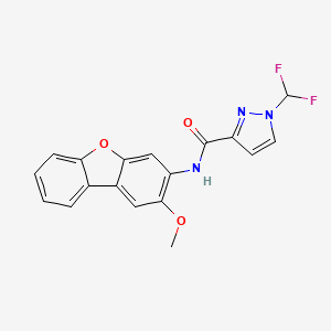 molecular formula C18H13F2N3O3 B4345426 1-(difluoromethyl)-N-(2-methoxydibenzo[b,d]furan-3-yl)-1H-pyrazole-3-carboxamide CAS No. 1005668-70-1