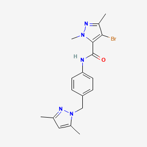 4-bromo-N-{4-[(3,5-dimethyl-1H-pyrazol-1-yl)methyl]phenyl}-1,3-dimethyl-1H-pyrazole-5-carboxamide