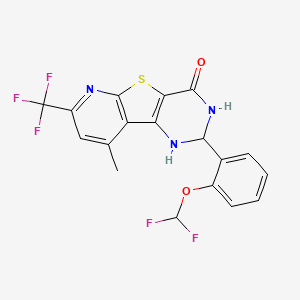 4-[2-(difluoromethoxy)phenyl]-13-methyl-11-(trifluoromethyl)-8-thia-3,5,10-triazatricyclo[7.4.0.02,7]trideca-1(9),2(7),10,12-tetraen-6-one