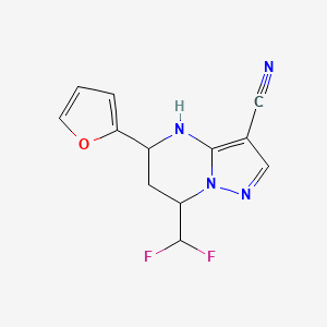 7-(DIFLUOROMETHYL)-5-(2-FURYL)-4,5,6,7-TETRAHYDROPYRAZOLO[1,5-A]PYRIMIDIN-3-YL CYANIDE