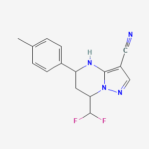 molecular formula C15H14F2N4 B4345499 7-(DIFLUOROMETHYL)-5-(4-METHYLPHENYL)-4,5,6,7-TETRAHYDROPYRAZOLO[1,5-A]PYRIMIDIN-3-YL CYANIDE 