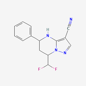 7-(DIFLUOROMETHYL)-5-PHENYL-4,5,6,7-TETRAHYDROPYRAZOLO[1,5-A]PYRIMIDIN-3-YL CYANIDE