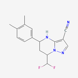 7-(DIFLUOROMETHYL)-5-(3,4-DIMETHYLPHENYL)-4,5,6,7-TETRAHYDROPYRAZOLO[1,5-A]PYRIMIDIN-3-YL CYANIDE