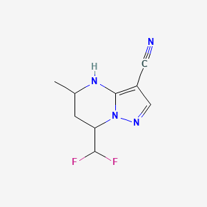 molecular formula C9H10F2N4 B4345519 7-(difluoromethyl)-5-methyl-4,5,6,7-tetrahydropyrazolo[1,5-a]pyrimidine-3-carbonitrile 