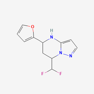 molecular formula C11H11F2N3O B4345524 7-(difluoromethyl)-5-(2-furyl)-4,5,6,7-tetrahydropyrazolo[1,5-a]pyrimidine 