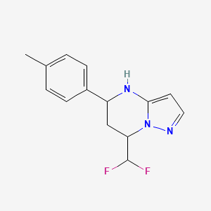 molecular formula C14H15F2N3 B4345531 7-(difluoromethyl)-5-(4-methylphenyl)-4,5,6,7-tetrahydropyrazolo[1,5-a]pyrimidine 