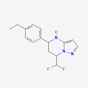 molecular formula C15H17F2N3 B4345533 7-(difluoromethyl)-5-(4-ethylphenyl)-4,5,6,7-tetrahydropyrazolo[1,5-a]pyrimidine 