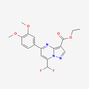 ethyl 7-(difluoromethyl)-5-(3,4-dimethoxyphenyl)pyrazolo[1,5-a]pyrimidine-3-carboxylate