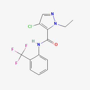 4-chloro-1-ethyl-N-[2-(trifluoromethyl)phenyl]-1H-pyrazole-5-carboxamide