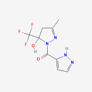 [5-hydroxy-3-methyl-5-(trifluoromethyl)-4,5-dihydro-1H-pyrazol-1-yl](1H-pyrazol-5-yl)methanone