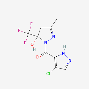 (4-chloro-1H-pyrazol-3-yl)[5-hydroxy-3-methyl-5-(trifluoromethyl)-4,5-dihydro-1H-pyrazol-1-yl]methanone