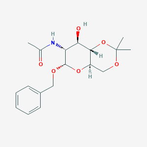 molecular formula C₁₈H₂₅NO₆ B043456 Benzyl 2-acetamido-2-deoxy-4,6-O-isopropylidene-a-D-glucopyranoside CAS No. 66026-10-6