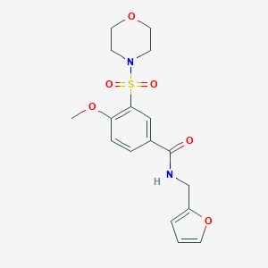 molecular formula C17H20N2O6S B434562 N-Furan-2-ylmethyl-4-methoxy-3-(morpholine-4-sulfonyl)-benzamide CAS No. 352668-46-3