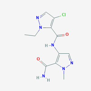 4-{[(4-CHLORO-1-ETHYL-1H-PYRAZOL-5-YL)CARBONYL]AMINO}-1-METHYL-1H-PYRAZOLE-5-CARBOXAMIDE