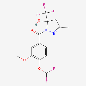 [4-(difluoromethoxy)-3-methoxyphenyl][5-hydroxy-3-methyl-5-(trifluoromethyl)-4,5-dihydro-1H-pyrazol-1-yl]methanone