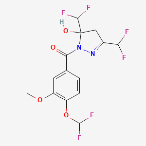 [3,5-bis(difluoromethyl)-5-hydroxy-4,5-dihydro-1H-pyrazol-1-yl][4-(difluoromethoxy)-3-methoxyphenyl]methanone