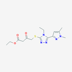 ethyl 4-{[5-(1,5-dimethyl-1H-pyrazol-3-yl)-4-ethyl-4H-1,2,4-triazol-3-yl]sulfanyl}-3-oxobutanoate