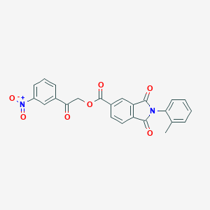 molecular formula C24H16N2O7 B434573 2-(3-nitrophenyl)-2-oxoethyl 2-(2-methylphenyl)-1,3-dioxo-2,3-dihydro-1H-isoindole-5-carboxylate CAS No. 352005-36-8