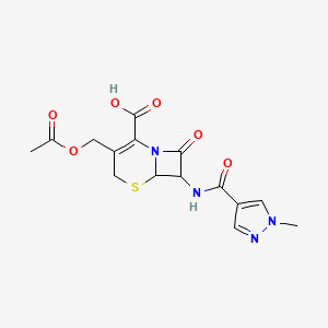 3-[(acetyloxy)methyl]-7-{[(1-methyl-1H-pyrazol-4-yl)carbonyl]amino}-8-oxo-5-thia-1-azabicyclo[4.2.0]oct-2-ene-2-carboxylic acid