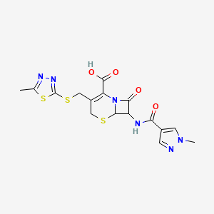 7-{[(1-methyl-1H-pyrazol-4-yl)carbonyl]amino}-3-{[(5-methyl-1,3,4-thiadiazol-2-yl)sulfanyl]methyl}-8-oxo-5-thia-1-azabicyclo[4.2.0]oct-2-ene-2-carboxylic acid