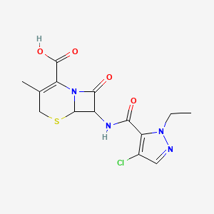 7-{[(4-chloro-1-ethyl-1H-pyrazol-5-yl)carbonyl]amino}-3-methyl-8-oxo-5-thia-1-azabicyclo[4.2.0]oct-2-ene-2-carboxylic acid