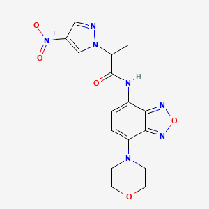 N-(7-MORPHOLINO-2,1,3-BENZOXADIAZOL-4-YL)-2-(4-NITRO-1H-PYRAZOL-1-YL)PROPANAMIDE