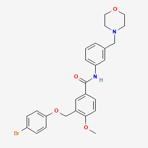 3-[(4-bromophenoxy)methyl]-4-methoxy-N-[3-(morpholin-4-ylmethyl)phenyl]benzamide