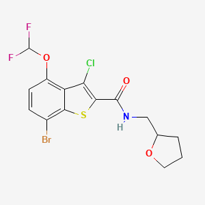 7-bromo-3-chloro-4-(difluoromethoxy)-N-(tetrahydro-2-furanylmethyl)-1-benzothiophene-2-carboxamide