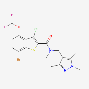 7-bromo-3-chloro-4-(difluoromethoxy)-N-methyl-N-[(1,3,5-trimethyl-1H-pyrazol-4-yl)methyl]-1-benzothiophene-2-carboxamide