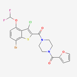 [7-BROMO-3-CHLORO-4-(DIFLUOROMETHOXY)-1-BENZOTHIOPHEN-2-YL][4-(2-FURYLCARBONYL)PIPERAZINO]METHANONE