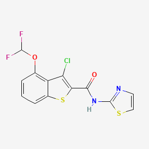 3-chloro-4-(difluoromethoxy)-N-(1,3-thiazol-2-yl)-1-benzothiophene-2-carboxamide