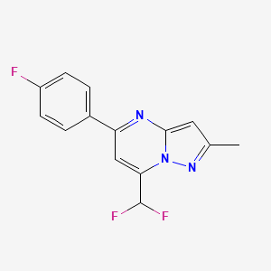 molecular formula C14H10F3N3 B4345871 7-(difluoromethyl)-5-(4-fluorophenyl)-2-methylpyrazolo[1,5-a]pyrimidine 