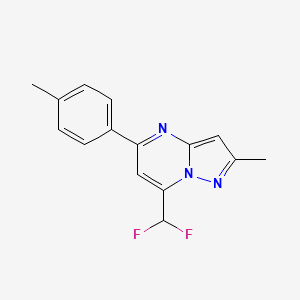 molecular formula C15H13F2N3 B4345879 7-(difluoromethyl)-2-methyl-5-(4-methylphenyl)pyrazolo[1,5-a]pyrimidine 