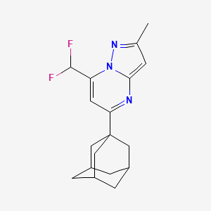 molecular formula C18H21F2N3 B4345922 5-(1-adamantyl)-7-(difluoromethyl)-2-methylpyrazolo[1,5-a]pyrimidine 