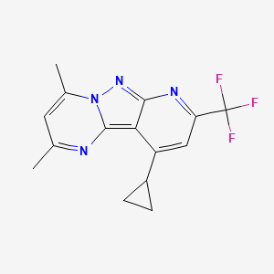 13-cyclopropyl-4,6-dimethyl-11-(trifluoromethyl)-3,7,8,10-tetrazatricyclo[7.4.0.02,7]trideca-1,3,5,8,10,12-hexaene