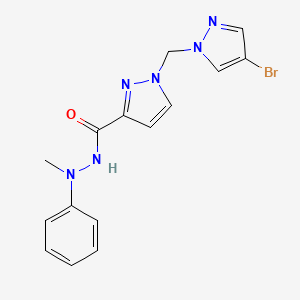 1-[(4-bromo-1H-pyrazol-1-yl)methyl]-N'-methyl-N'-phenyl-1H-pyrazole-3-carbohydrazide