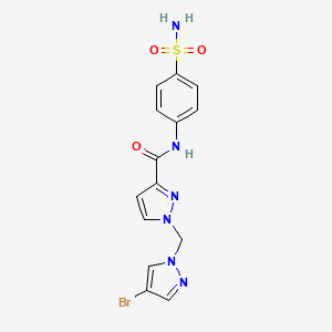 N-[4-(aminosulfonyl)phenyl]-1-[(4-bromo-1H-pyrazol-1-yl)methyl]-1H-pyrazole-3-carboxamide