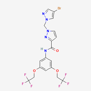 N~3~-[3,5-BIS(2,2,2-TRIFLUOROETHOXY)PHENYL]-1-[(4-BROMO-1H-PYRAZOL-1-YL)METHYL]-1H-PYRAZOLE-3-CARBOXAMIDE