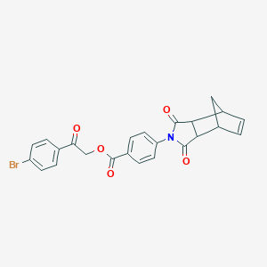 molecular formula C24H18BrNO5 B434606 2-(4-Bromophenyl)-2-oxoethyl 4-{3,5-dioxo-4-azatricyclo[5.2.1.0^{2,6}]dec-8-en-4-yl}benzoate CAS No. 380237-98-9