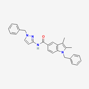 1-benzyl-N-(1-benzyl-1H-pyrazol-3-yl)-2,3-dimethyl-1H-indole-5-carboxamide