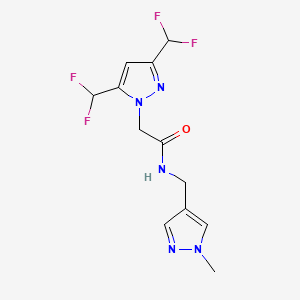 molecular formula C12H13F4N5O B4346079 2-[3,5-bis(difluoromethyl)-1H-pyrazol-1-yl]-N-[(1-methyl-1H-pyrazol-4-yl)methyl]acetamide 