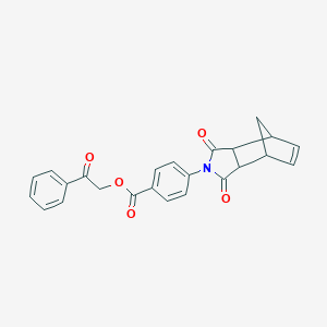 molecular formula C24H19NO5 B434608 2-oxo-2-phenylethyl 4-(1,3-dioxo-1,3,3a,4,7,7a-hexahydro-2H-4,7-methanoisoindol-2-yl)benzoate CAS No. 380443-24-3