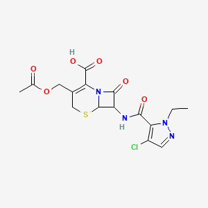 molecular formula C16H17ClN4O6S B4346101 3-[(acetyloxy)methyl]-7-{[(4-chloro-1-ethyl-1H-pyrazol-5-yl)carbonyl]amino}-8-oxo-5-thia-1-azabicyclo[4.2.0]oct-2-ene-2-carboxylic acid 