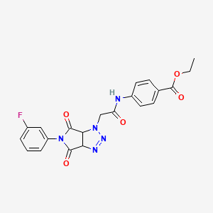 ETHYL 4-({2-[5-(3-FLUOROPHENYL)-4,6-DIOXO-4,5,6,6A-TETRAHYDROPYRROLO[3,4-D][1,2,3]TRIAZOL-1(3AH)-YL]ACETYL}AMINO)BENZOATE