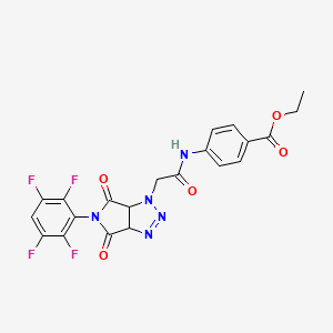 ETHYL 4-({2-[4,6-DIOXO-5-(2,3,5,6-TETRAFLUOROPHENYL)-4,5,6,6A-TETRAHYDROPYRROLO[3,4-D][1,2,3]TRIAZOL-1(3AH)-YL]ACETYL}AMINO)BENZOATE