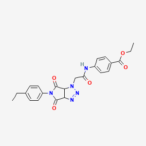 molecular formula C23H23N5O5 B4346142 ETHYL 4-({2-[5-(4-ETHYLPHENYL)-4,6-DIOXO-4,5,6,6A-TETRAHYDROPYRROLO[3,4-D][1,2,3]TRIAZOL-1(3AH)-YL]ACETYL}AMINO)BENZOATE 