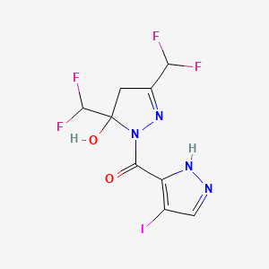 [3,5-bis(difluoromethyl)-5-hydroxy-4,5-dihydro-1H-pyrazol-1-yl](4-iodo-1H-pyrazol-3-yl)methanone