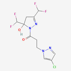 1-[3,5-BIS(DIFLUOROMETHYL)-5-HYDROXY-4,5-DIHYDRO-1H-PYRAZOL-1-YL]-3-(4-CHLORO-1H-PYRAZOL-1-YL)-1-PROPANONE